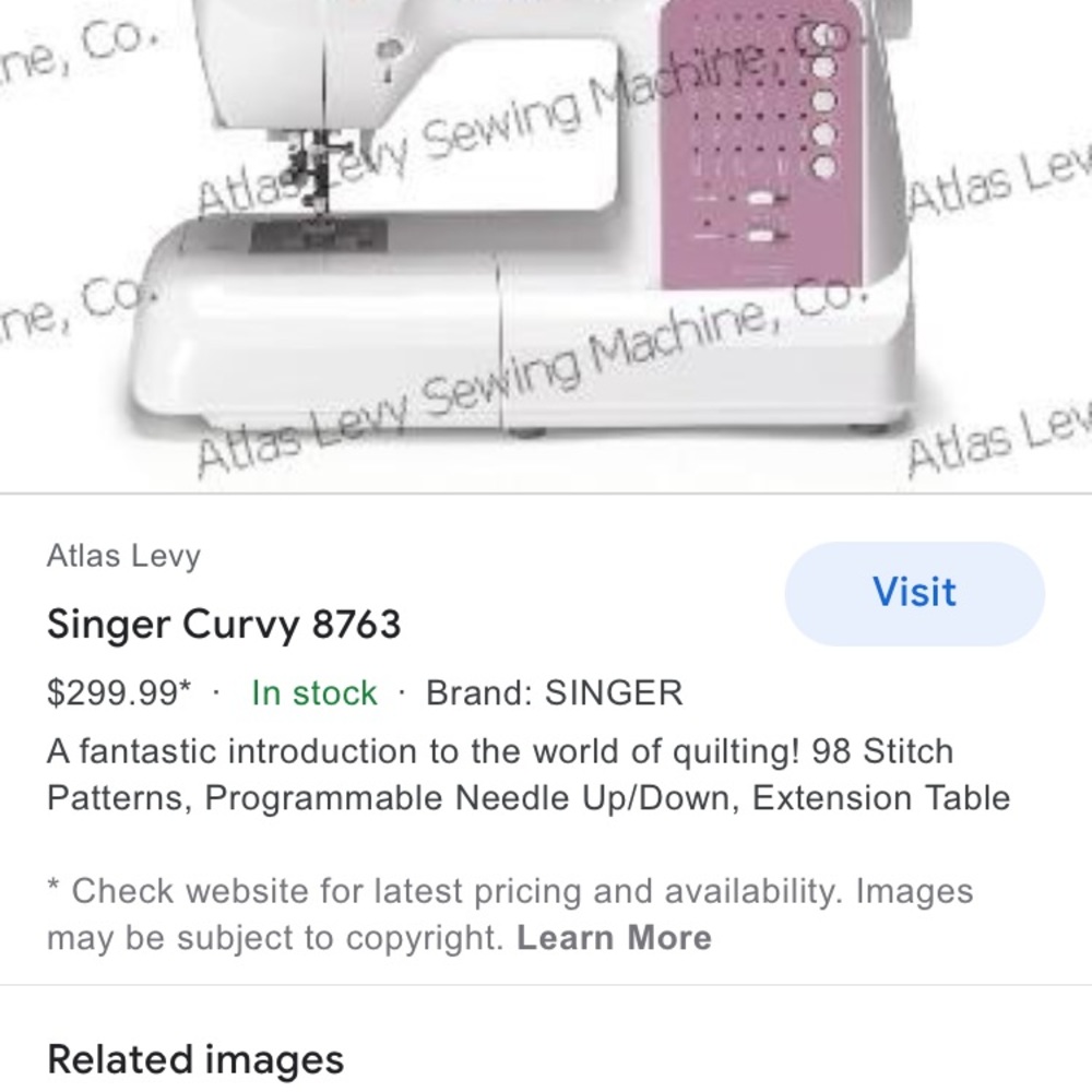 COPY - Singer Curvy Sewing Machine